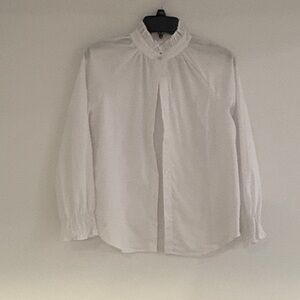 NY Collection White Ruffle Blouse